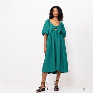 EMIN PAUL GREEN PUFF SLEEVE DRESS S/M